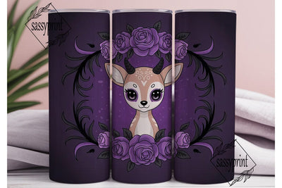 Spooky Cute Deer 20oz Tumbler Wrap Sublimation sassyprint 