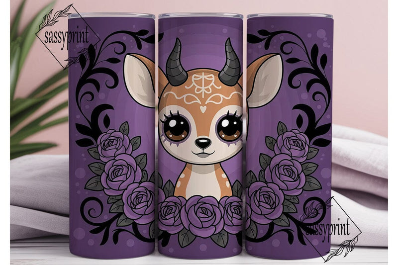 Spooky Cute Deer 20oz Tumbler Wrap Sublimation sassyprint 