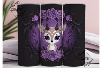 Spooky Cute Deer 20oz Tumbler Wrap Sublimation sassyprint 