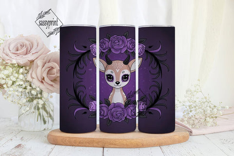 Spooky Cute Deer 20oz Tumbler Wrap Sublimation sassyprint 
