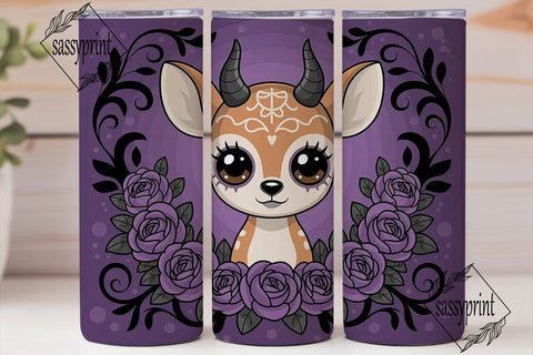 Spooky Cute Deer 20oz Tumbler Wrap Sublimation sassyprint 