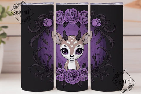 Spooky Cute Deer 20oz Tumbler Wrap Sublimation sassyprint 
