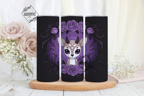 Spooky Cute Deer 20oz Tumbler Wrap Sublimation sassyprint 