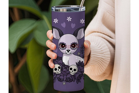 Spooky Cute Fawn 20oz Tumbler Wrap Sublimation DesignSVG 