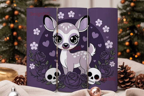 Spooky Cute Fawn 20oz Tumbler Wrap Sublimation DesignSVG 