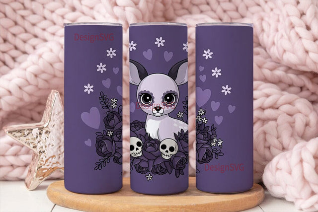 Spooky Cute Fawn 20oz Tumbler Wrap Sublimation DesignSVG 