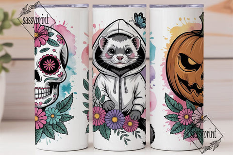 Spooky Cute Ferret Halloween Tumbler Sublimation sassyprint 