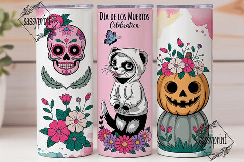 Spooky Cute Ferret Halloween Tumbler Sublimation sassyprint 