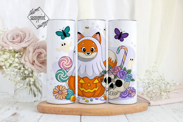 Spooky Cute Fox Halloween 20oz Tumbler Sublimation sassyprint 