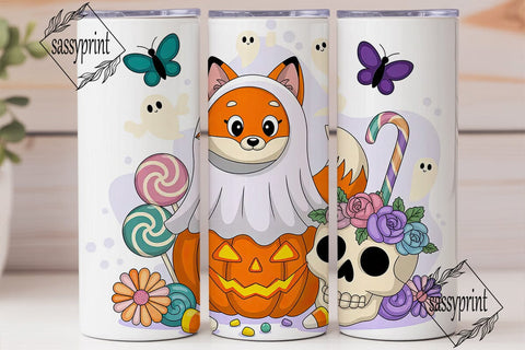 Spooky Cute Fox Halloween 20oz Tumbler Sublimation sassyprint 