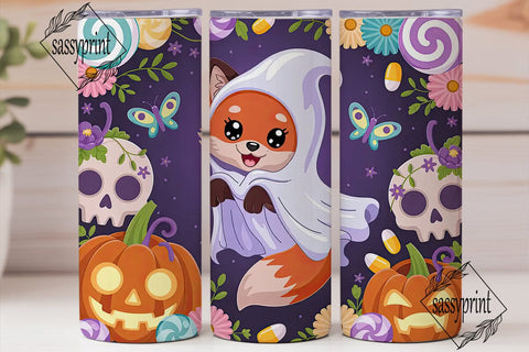 Spooky Cute Fox Halloween 20oz Tumbler Sublimation sassyprint 