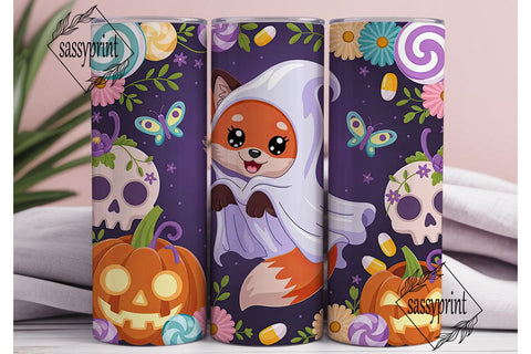 Spooky Cute Fox Halloween 20oz Tumbler Sublimation sassyprint 
