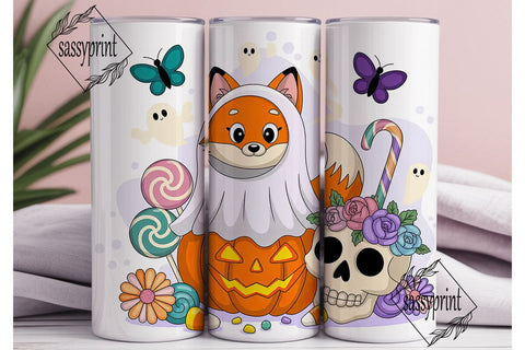 Spooky Cute Fox Halloween 20oz Tumbler Sublimation sassyprint 