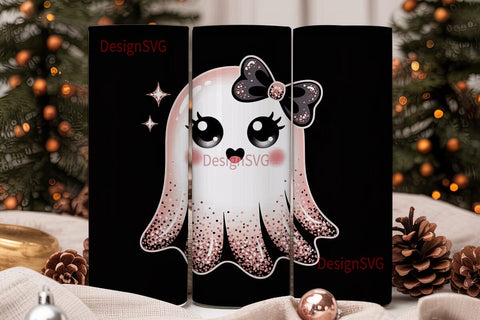 Spooky Cute Ghost 20oz Tumbler Design Sublimation DesignSVG 