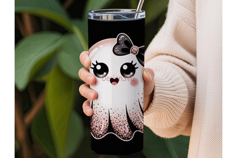 Spooky Cute Ghost 20oz Tumbler Design Sublimation DesignSVG 