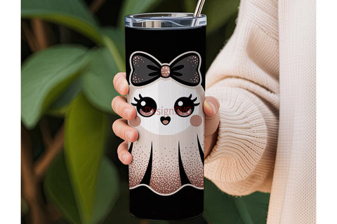 Spooky Cute Ghost 20oz Tumbler Design Sublimation DesignSVG 