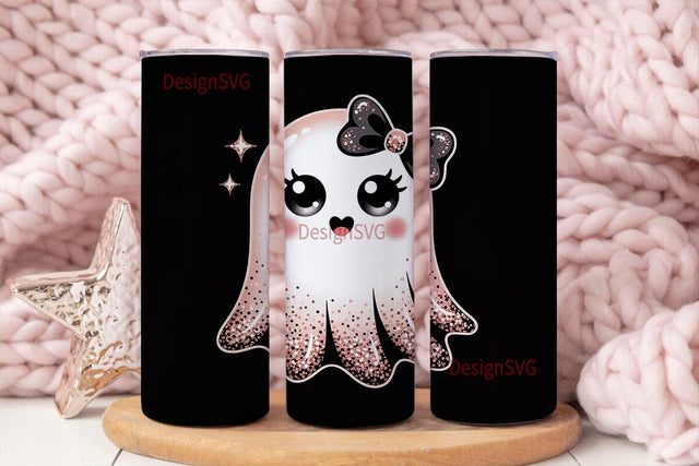 Spooky Cute Ghost 20oz Tumbler Design Sublimation DesignSVG 