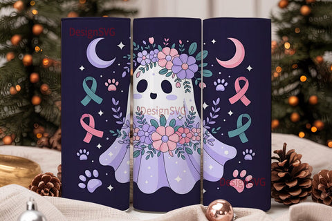 Spooky Cute Ghost 20oz Tumbler Wrap Sublimation DesignSVG 