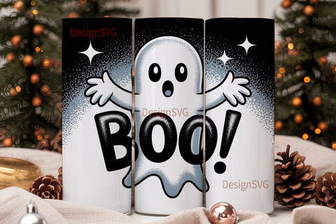 Spooky Cute Ghost 20oz Tumbler Wrap Sublimation DesignSVG 