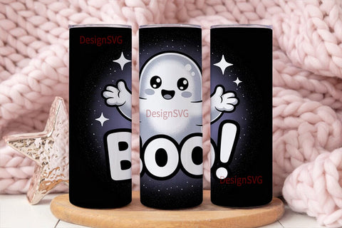 Spooky Cute Ghost 20oz Tumbler Wrap Sublimation DesignSVG 