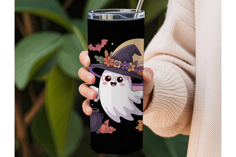 Spooky Cute Ghost 20oz Tumbler Wrap Sublimation DesignSVG 