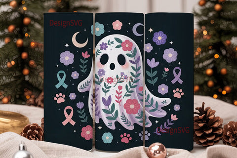 Spooky Cute Ghost 20oz Tumbler Wrap Sublimation DesignSVG 