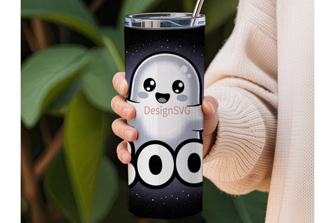 Spooky Cute Ghost 20oz Tumbler Wrap Sublimation DesignSVG 