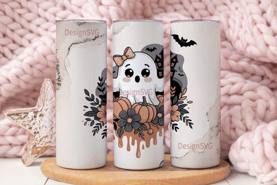 Spooky Cute Ghost 20oz Tumbler Wrap Sublimation DesignSVG 
