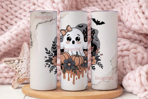 Spooky Cute Ghost 20oz Tumbler Wrap Sublimation DesignSVG 