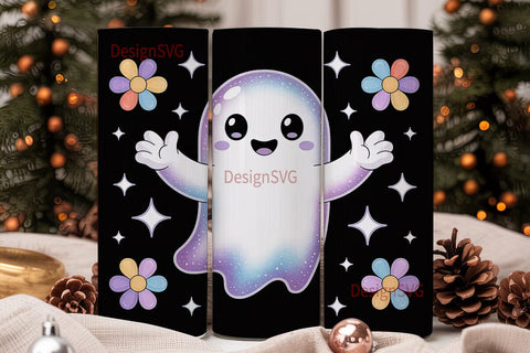 Spooky Cute Ghost 20oz Tumbler Wrap Sublimation DesignSVG 