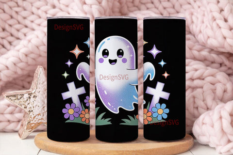 Spooky Cute Ghost 20oz Tumbler Wrap Sublimation DesignSVG 