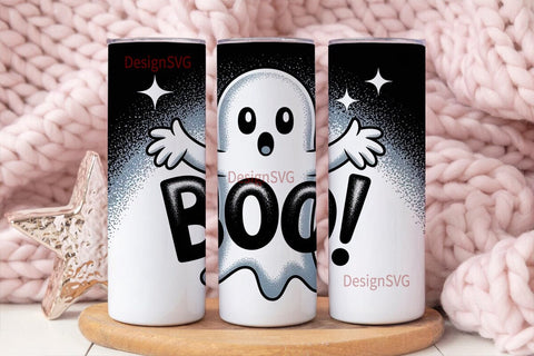 Spooky Cute Ghost 20oz Tumbler Wrap Sublimation DesignSVG 