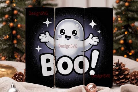 Spooky Cute Ghost 20oz Tumbler Wrap Sublimation DesignSVG 