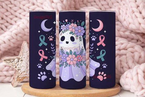 Spooky Cute Ghost 20oz Tumbler Wrap Sublimation DesignSVG 