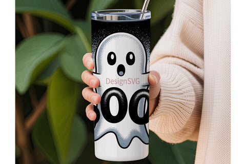 Spooky Cute Ghost 20oz Tumbler Wrap Sublimation DesignSVG 