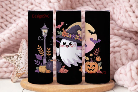 Spooky Cute Ghost 20oz Tumbler Wrap Sublimation DesignSVG 