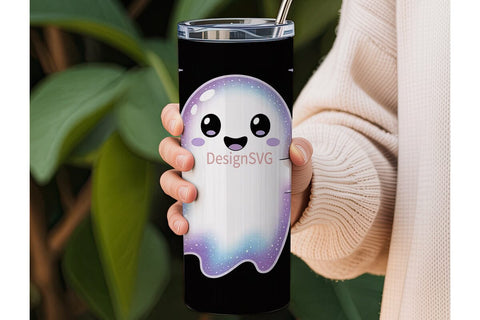 Spooky Cute Ghost 20oz Tumbler Wrap Sublimation DesignSVG 