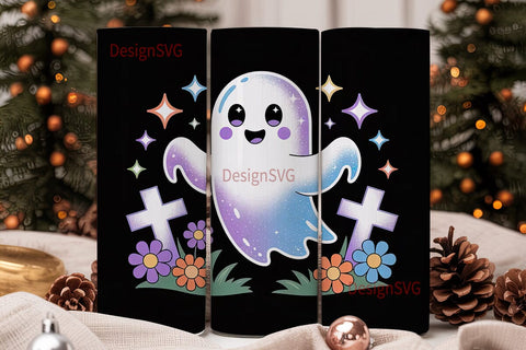 Spooky Cute Ghost 20oz Tumbler Wrap Sublimation DesignSVG 
