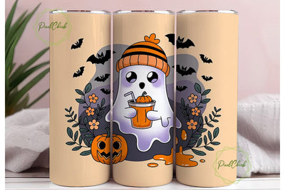Spooky Cute Ghost 20oz Tumbler Wrap Sublimation PixelChick 