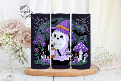 Spooky Cute Ghost 20oz Tumbler Wrap Sublimation sassyprint 