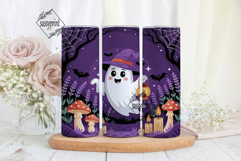 Spooky Cute Ghost 20oz Tumbler Wrap Sublimation sassyprint 