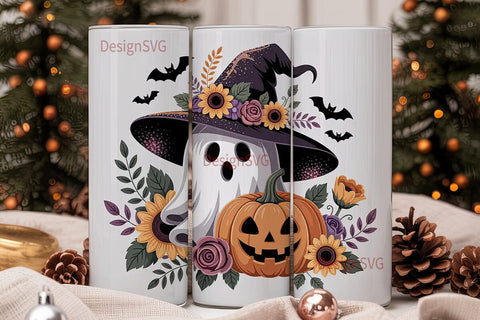 Spooky Cute Ghost Halloween 20oz Tumbler Sublimation DesignSVG 