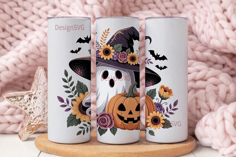 Spooky Cute Ghost Halloween 20oz Tumbler Sublimation DesignSVG 