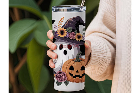 Spooky Cute Ghost Halloween 20oz Tumbler Sublimation DesignSVG 