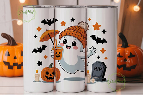 Spooky Cute Ghost Halloween 20oz Tumbler Sublimation PixelChick 