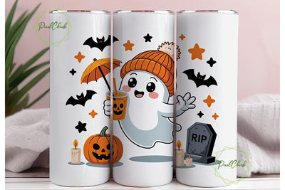 Spooky Cute Ghost Halloween 20oz Tumbler Sublimation PixelChick 