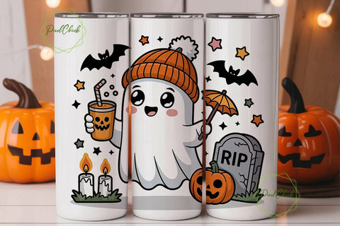 Spooky Cute Ghost Halloween 20oz Tumbler Sublimation PixelChick 