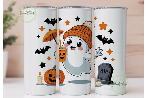 Spooky Cute Ghost Halloween 20oz Tumbler Sublimation PixelChick 