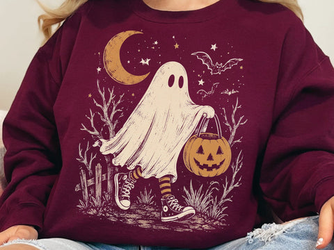 Spooky Cute Ghost Sneakers Halloween PNG SVG DesignDestine 