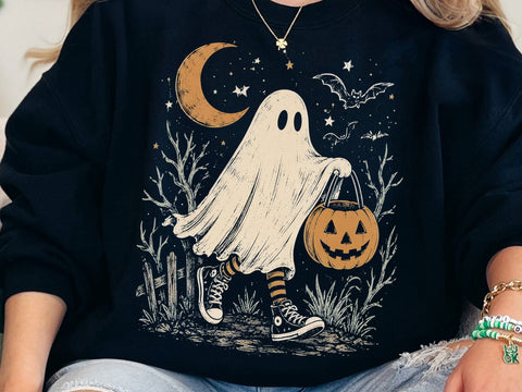 Spooky Cute Ghost Sneakers Halloween PNG SVG DesignDestine 
